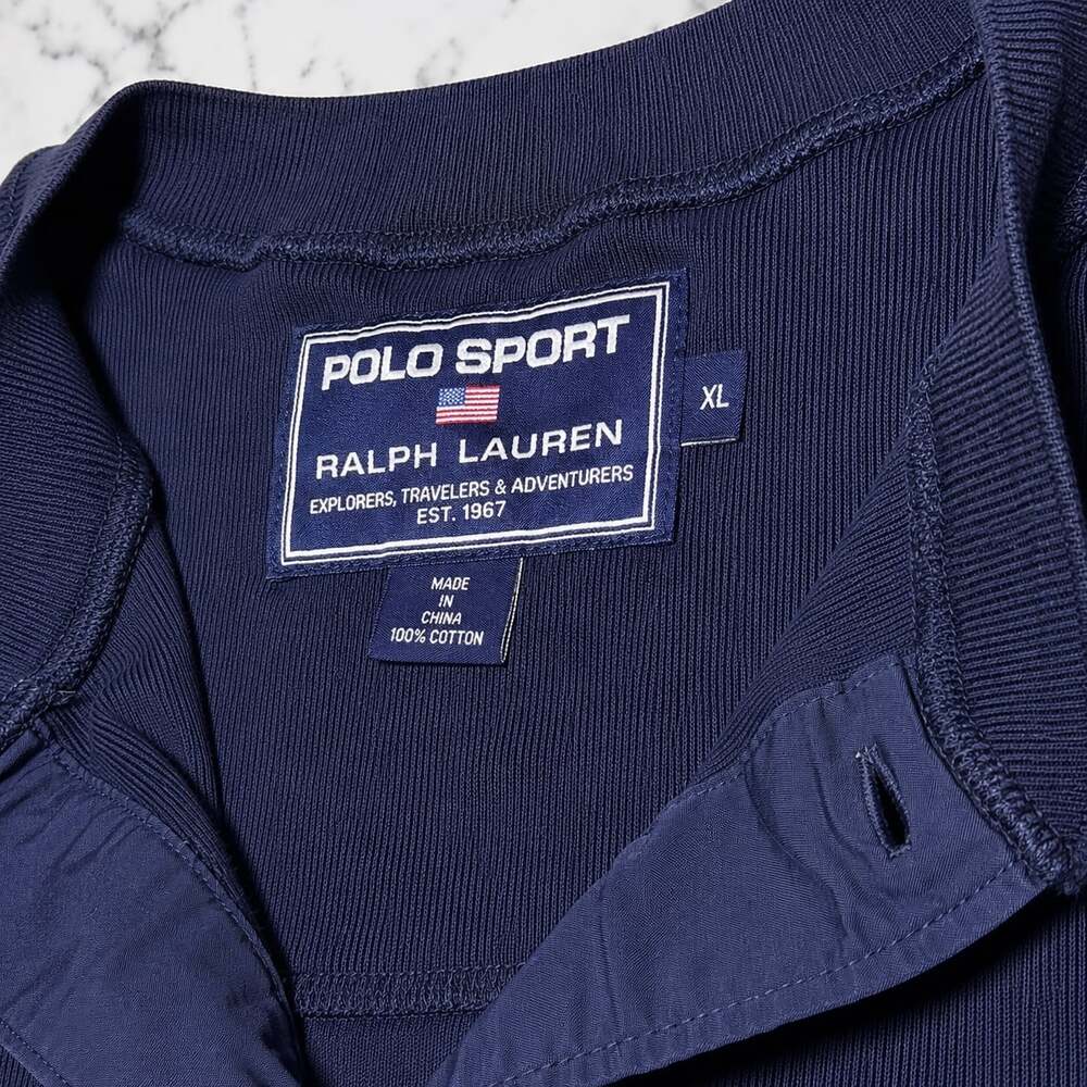 Vintage Polo Sport Ralph Lauren Navy Blue Long Sleeve Henley Pullover Shirt
